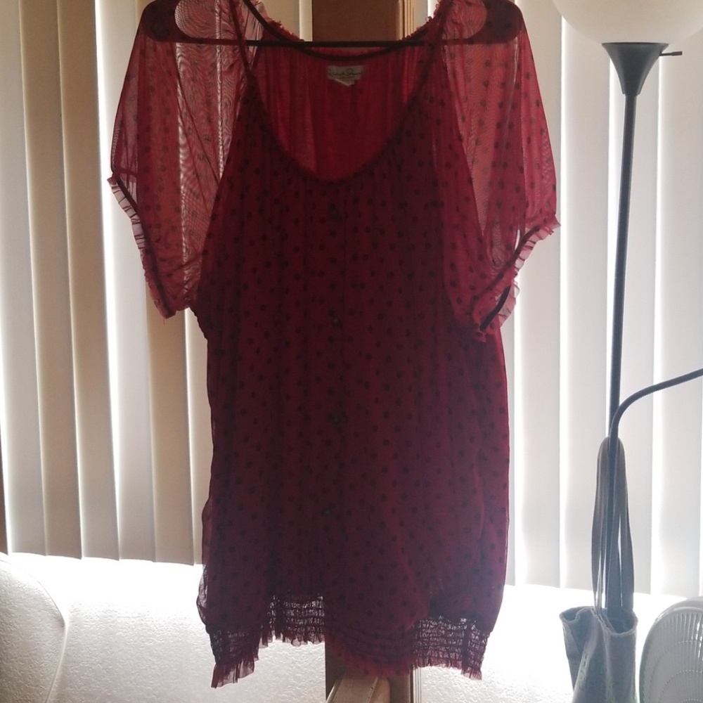 Red polka dot top